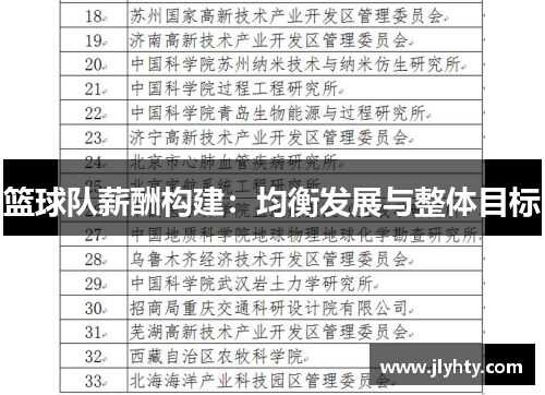 篮球队薪酬构建：均衡发展与整体目标